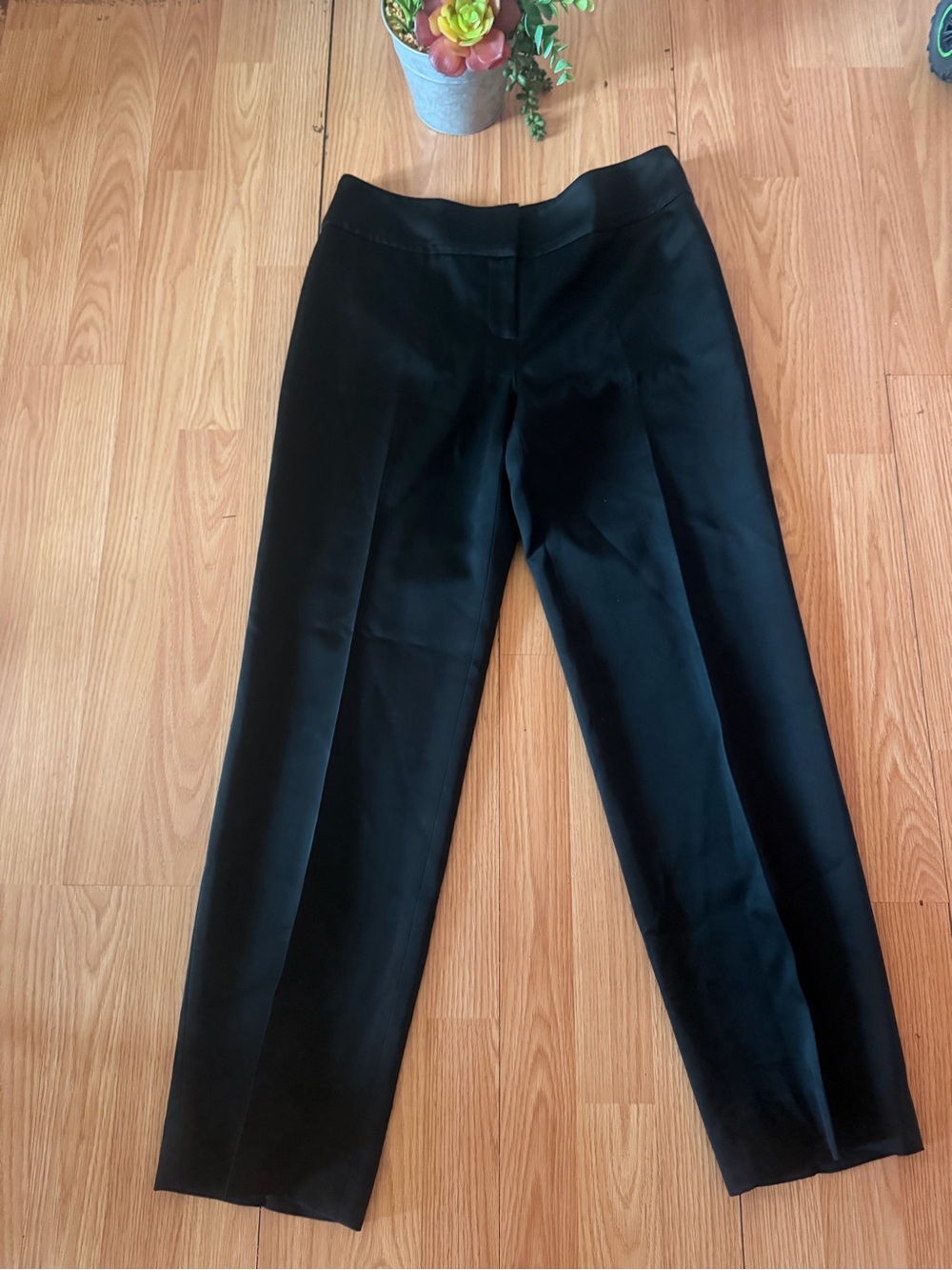 Ann Taylor Trouser Dress Pants Womens 4 Straight Leg Wool Casual Black